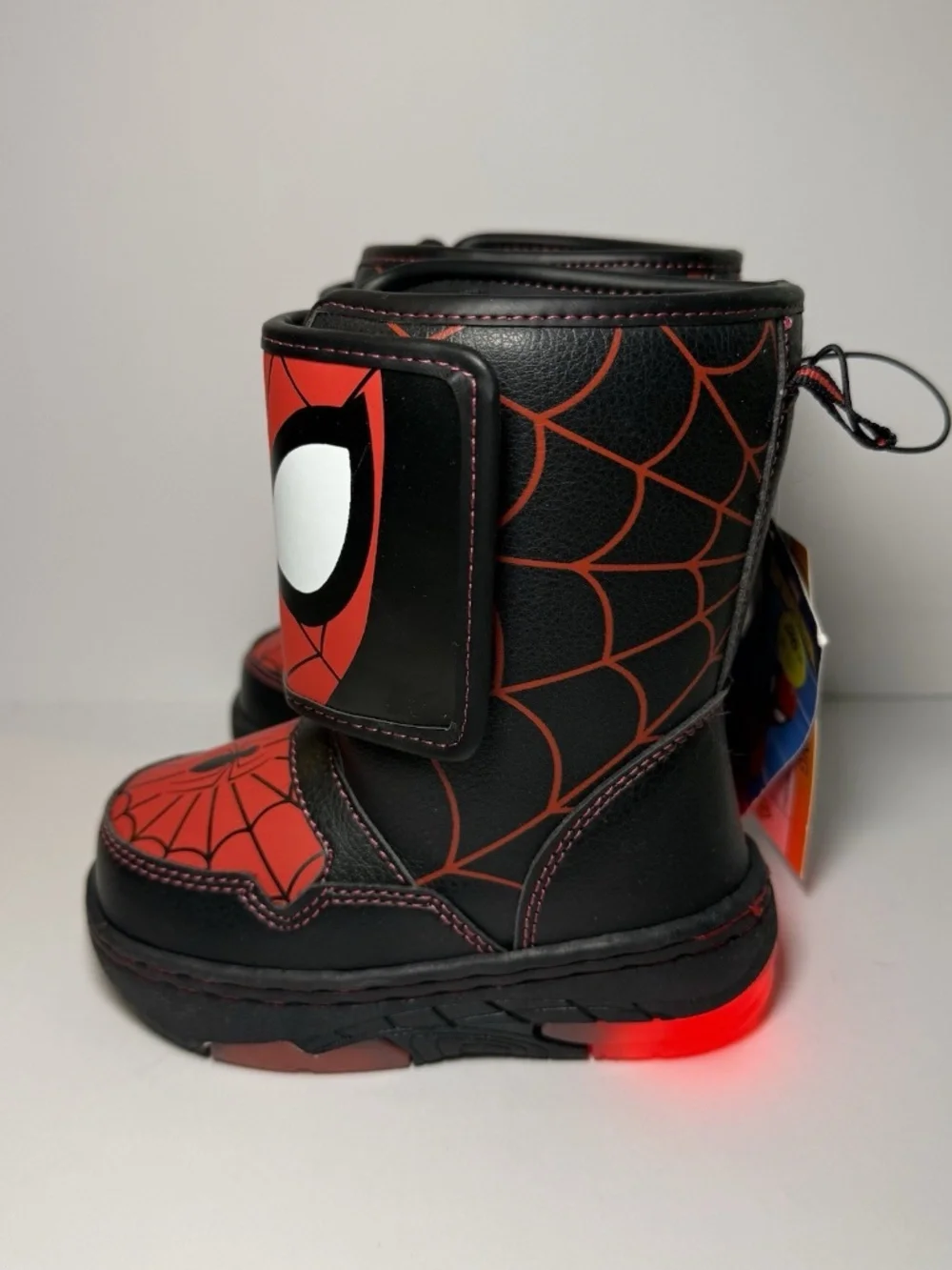 Marvel Spider-Man Toddler Boys Light Up Snow Winter Boots Size 6 NEW